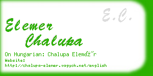 elemer chalupa business card